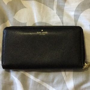Kate Spade black leather wallet
